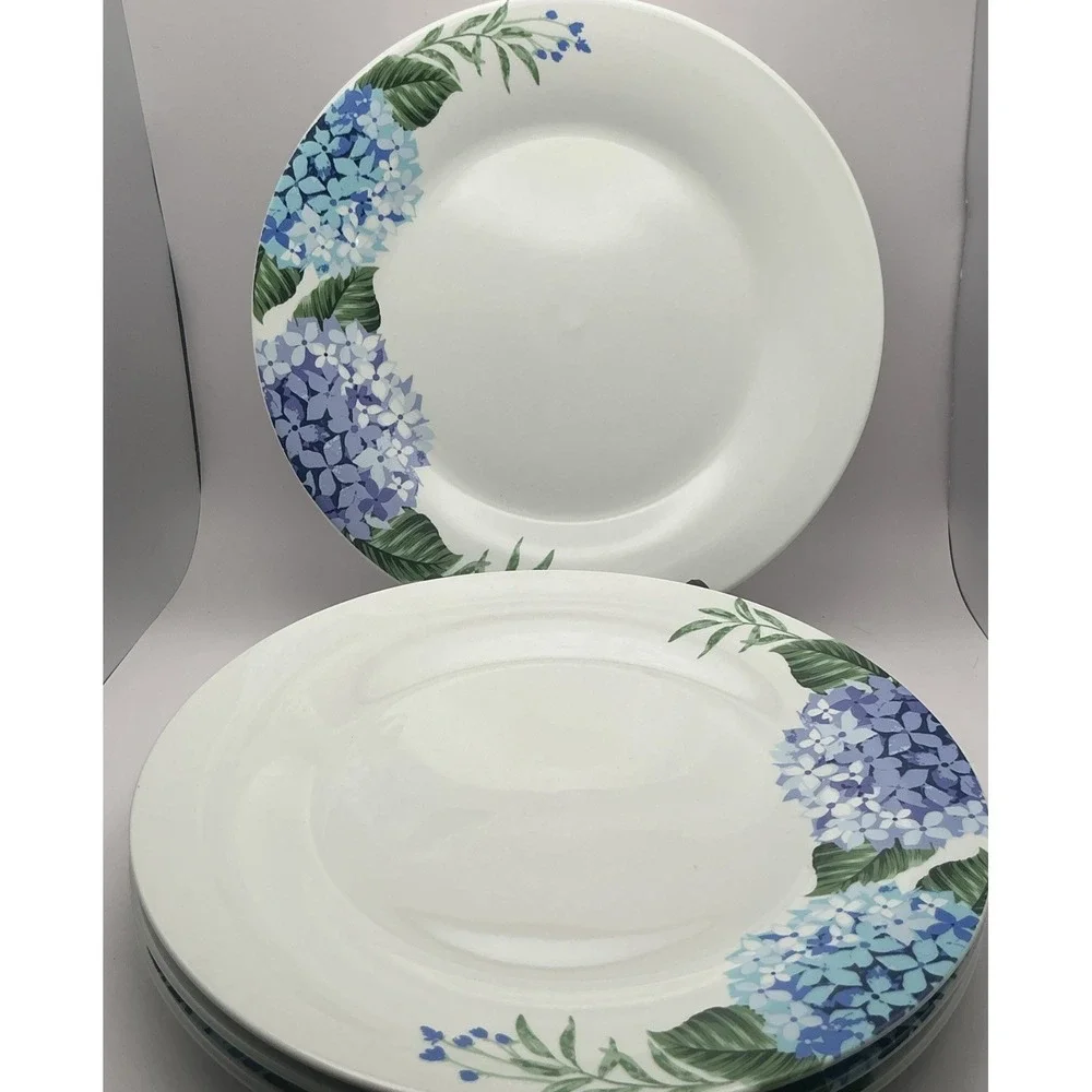 Royal Norfolk Blue Hydrangea Dinner Plates 10.5
